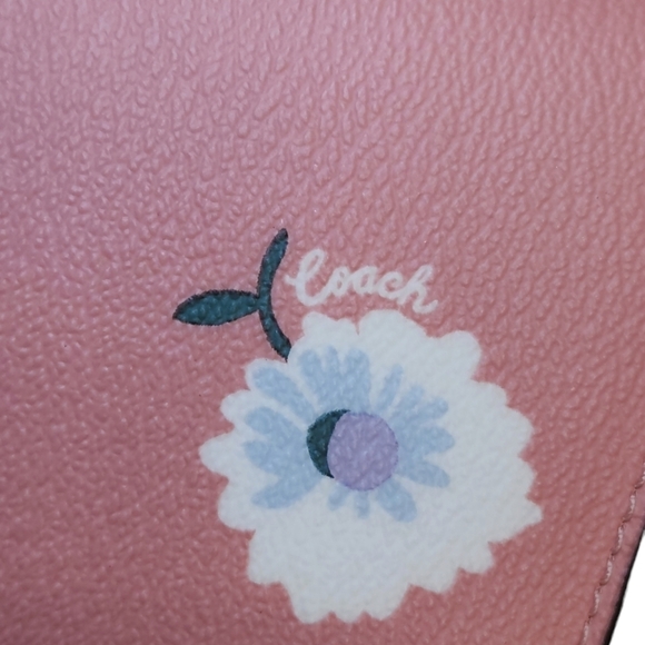 COACH Daisy Print Leather Passport Holder - Picture 5 of 7